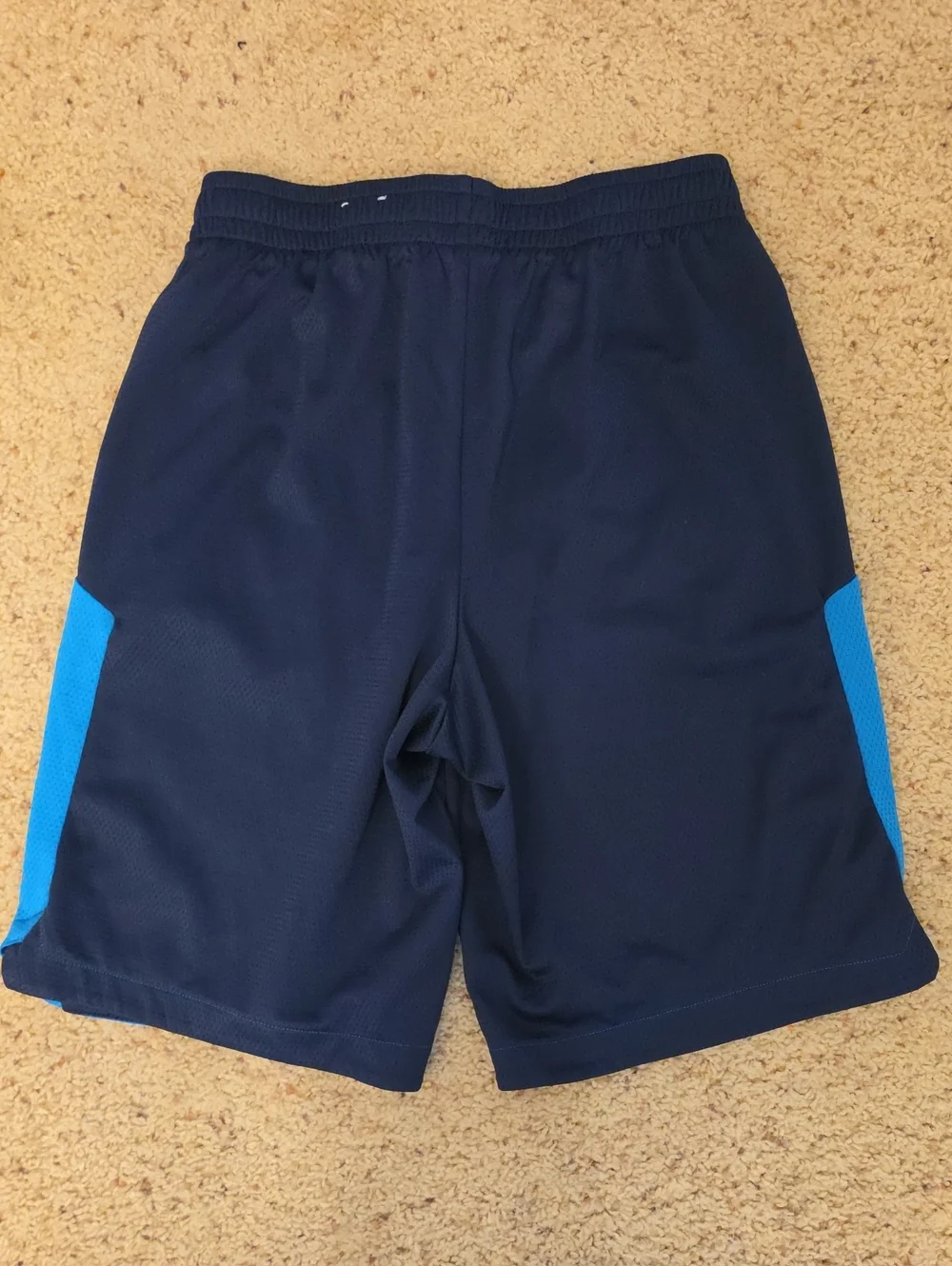 tek gear Navy Athletic Shorts with Bright Blue Side Panels